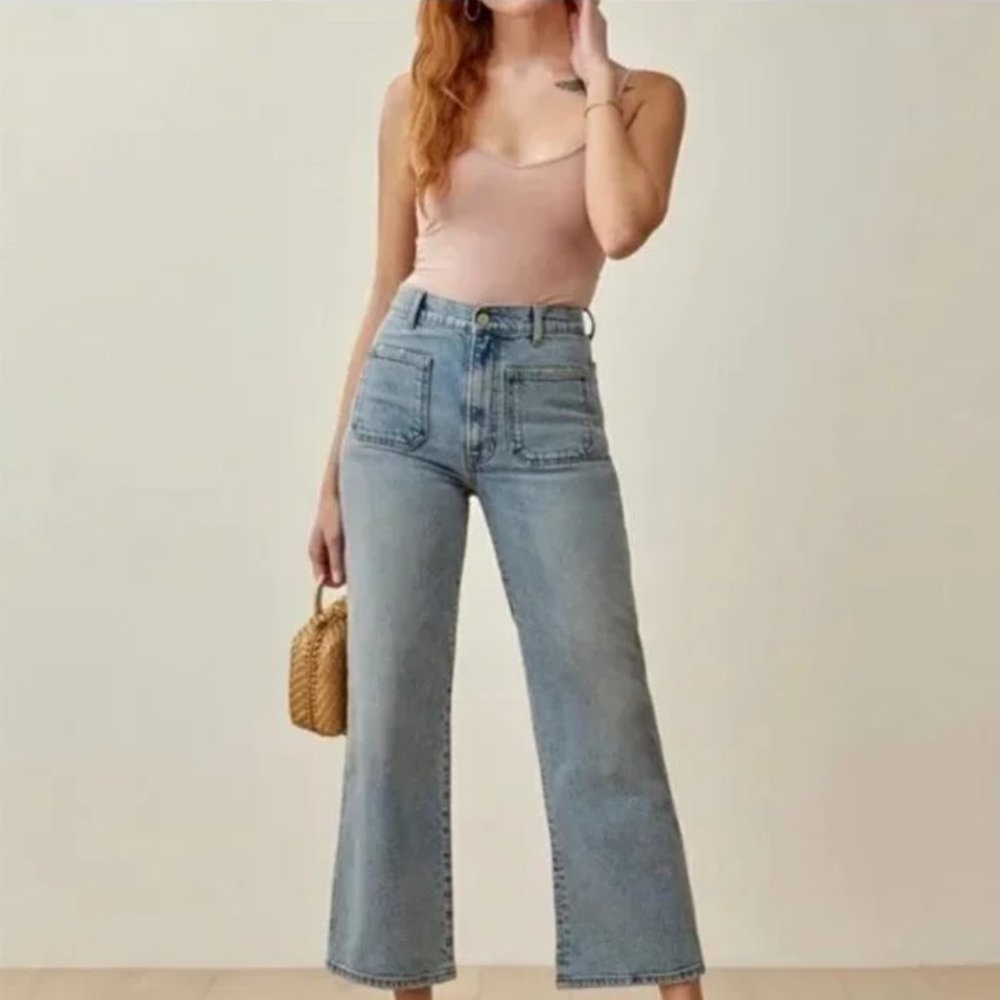 Reformation Alyssa High Rise Wide Leg Crop Jeans size 29